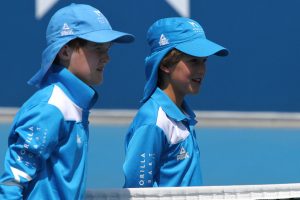 Ball kids on court