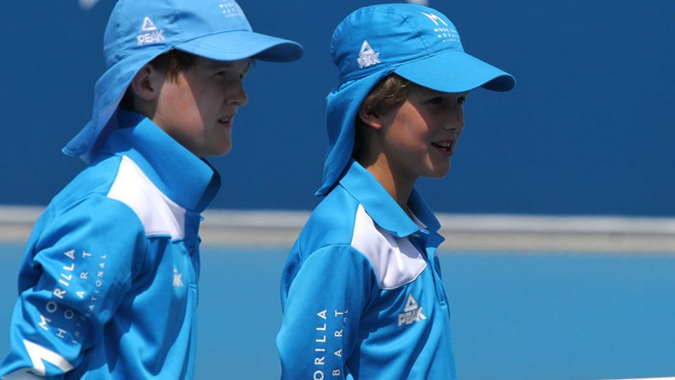 Ball kids on court