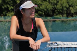 Su Wei Hsieh relaxing in practice