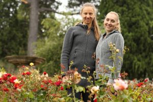 Former Hobart International champions Mona Barthel and Elena Vesnina are happy to be back in Hobart. Picture: Getty Images