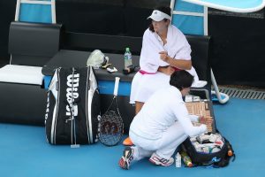 Despite a good start, Brit Laura Robson was forced to retire from her first round match with a wrist injury. Picture: Getty Images