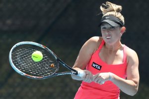 Aussie teen Storm Sanders showed plenty of firepower in her upset win over Shuai Peng. Picture: Getty Images