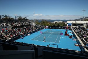 The crowd enjoys the day session at the 2014 Hobart International. Picture: Getty Images