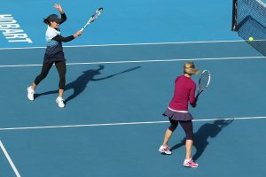 Monica Niculescu and Klara Zakopalova are the 2014 Hobart International doubles champions. Picture: Getty Images