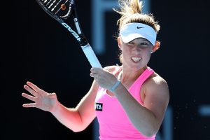 Storm Sanders had her big serve firing in a second round clash against Kirsten Flipkens. Picture: Getty Images