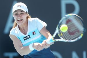 Romanian Monica Niculesu lost a marathon quarter-final to Spanish qualifier Estrella Cabeza Candela. Picture: Getty Images