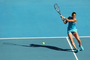 In a match that lasted two hours and 40 minutes, Estrella Cabeza Candela overcome Monica Niculescu to earn a semi-final spot. Picture: Getty Images