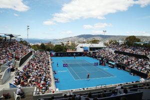 A big crowd enjoys the final on a beautiful Hobart day. Picture: Getty Images