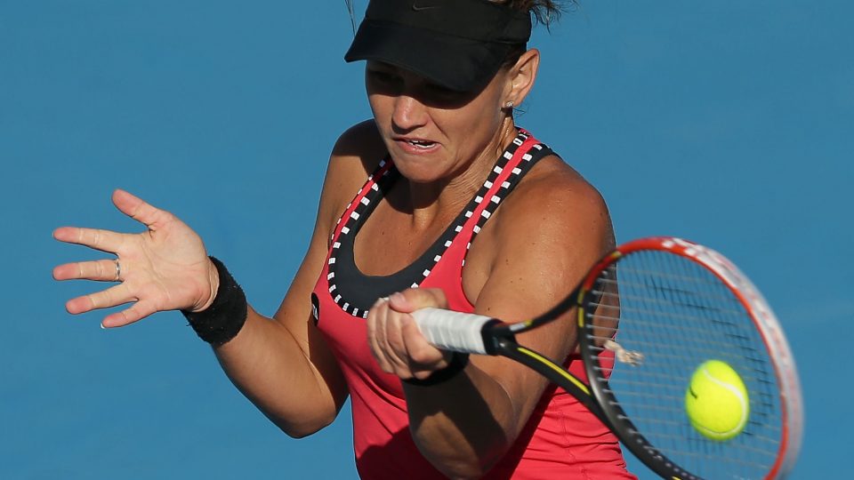 Casey Dellacqua faces Karin Knapp for the second time in her career. Picture: Getty Images