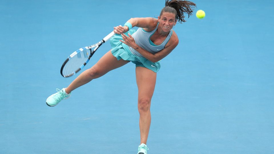 Roberta Vinci fought back from a set and a break down to beat Annika Beck. Picture: Getty Images