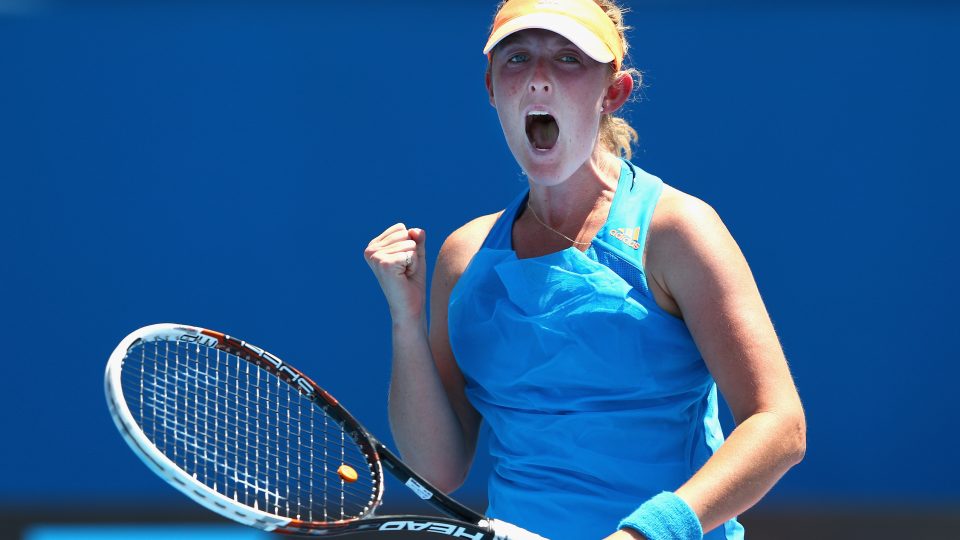 Storm Sanders won the first WTA match of her career at the Hobart International 2014. Picture: Getty Images