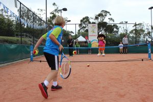 Hobart International Kids Tennis Day presented by Nickelodeon. Picture: Briony Craber