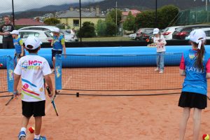 Hobart International Kids Tennis Day presented by Nickelodeon. Picture: Briony Craber