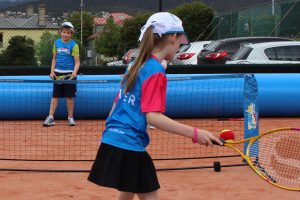 Hobart International Kids Tennis Day presented by Nickelodeon. Picture: Briony Craber