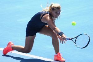 Dominika Cibulkova kept fighting against a red hot Eugenie Bouchard. Picture: Getty Images