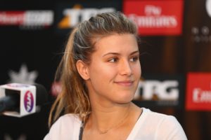 Former world No.5 Eugenie Bouchard tells media she is excited to be in Hobart. Picture: Getty Images