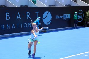 Croatian Jana Fett was one of the surprise packets of the day, upsetting former finalist Klara Koukalova. Picture: Kaytie Olsen