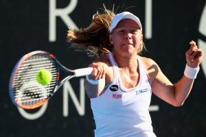 Swede Johanna Larsson had no answer for seventh seed Alize Cornet this evening. Picture: Getty Images