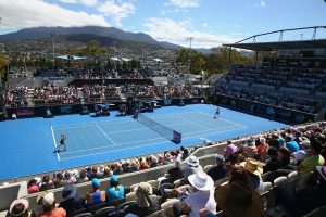 Sunshine was out over the picturesque Domain Tennis Centre for today's final. Picture: Getty Images