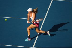 Swede Johanna Larsson tried to mix it up in her semifinal. Picture: Getty Images