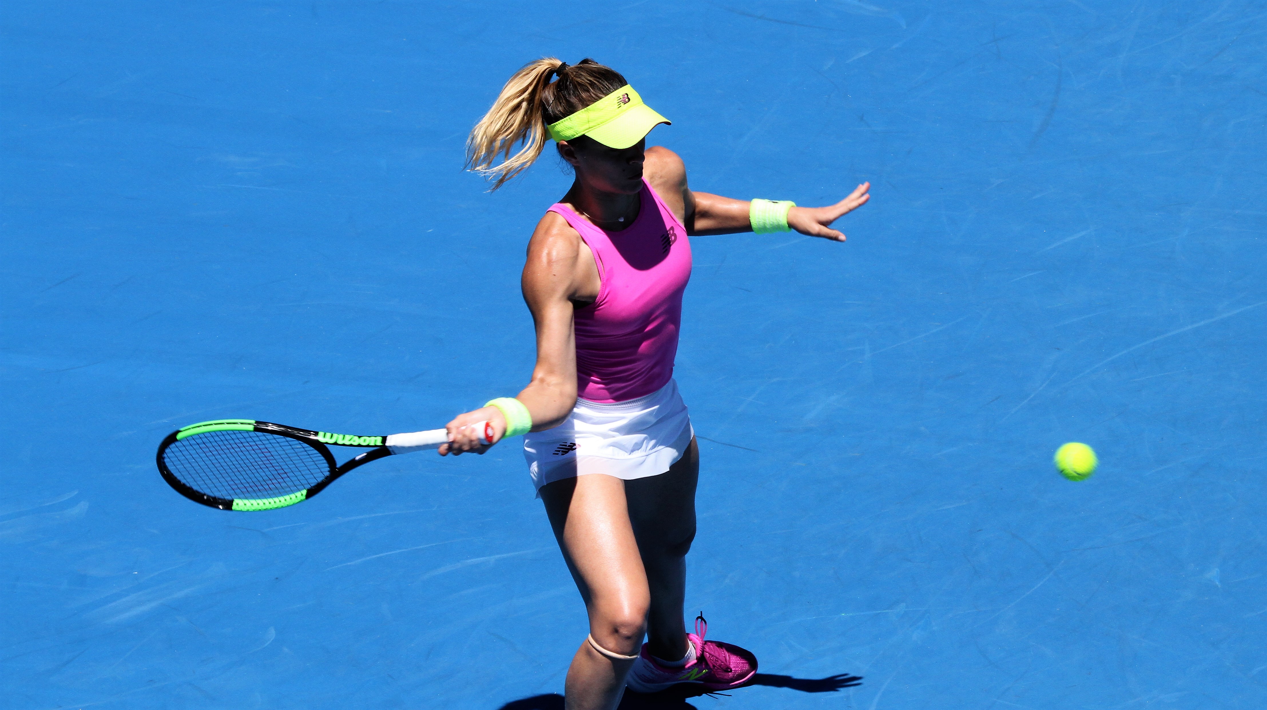 ON THE ATTACK: Nicole Gibbs played an aggressive game against Ash Barty but couldn't get a win.