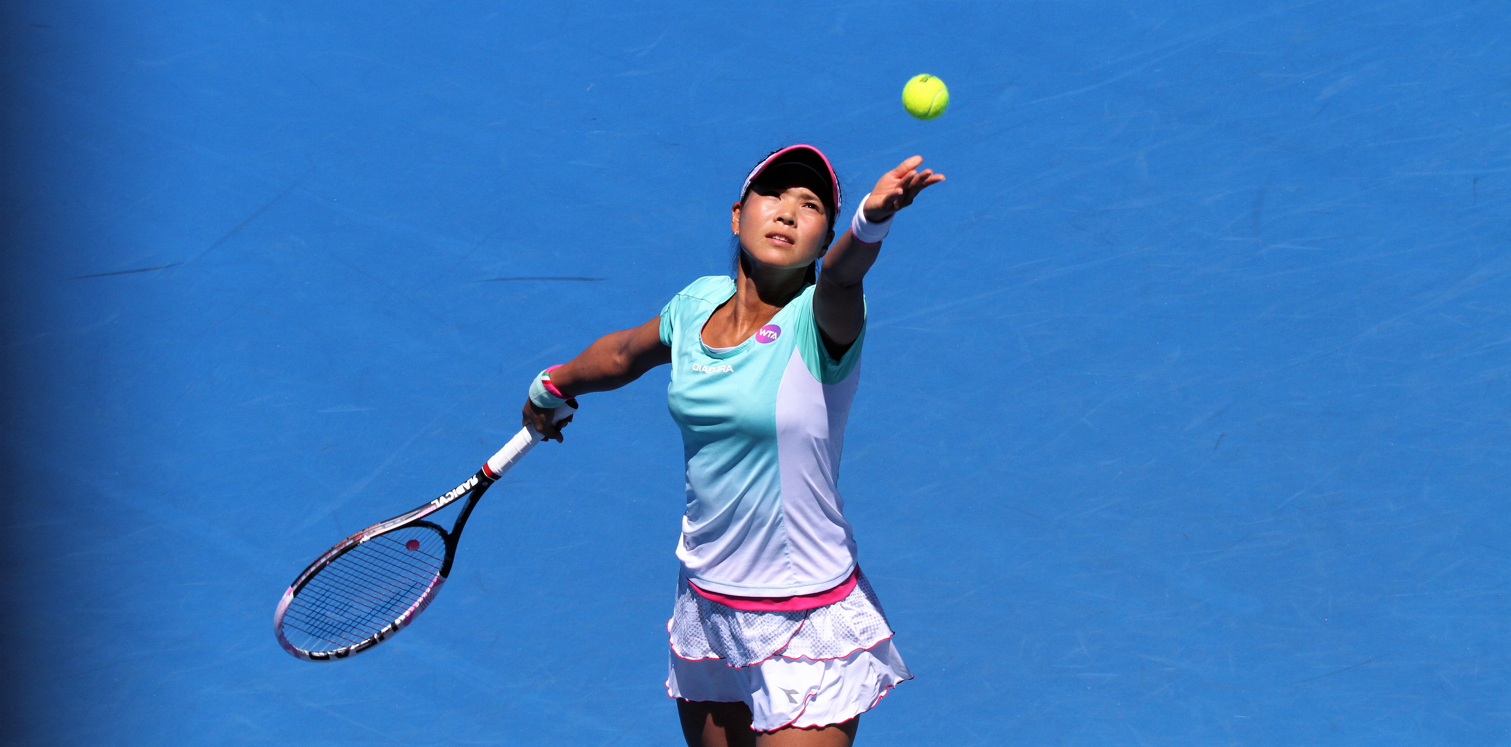 ON SERVE: Japan's Risa Ozaki continued her impressive form, moving into the final qualifying round.