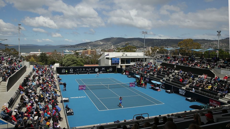 WHAT A VIEW: The Domain Tennis Centre in Hobart; Getty Images