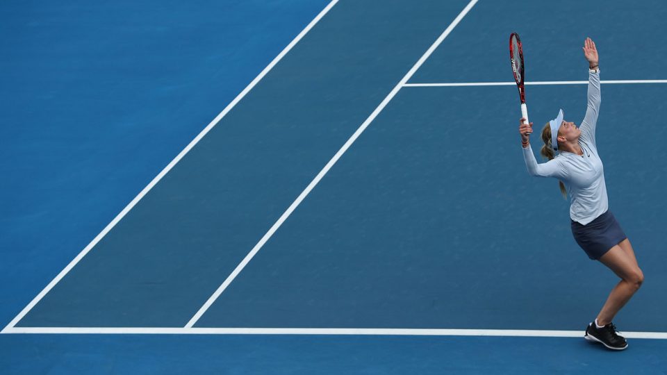 SERVING IT UP: Donna Vekic is aiming to earn a Hobart International semifinal place today; Getty Images