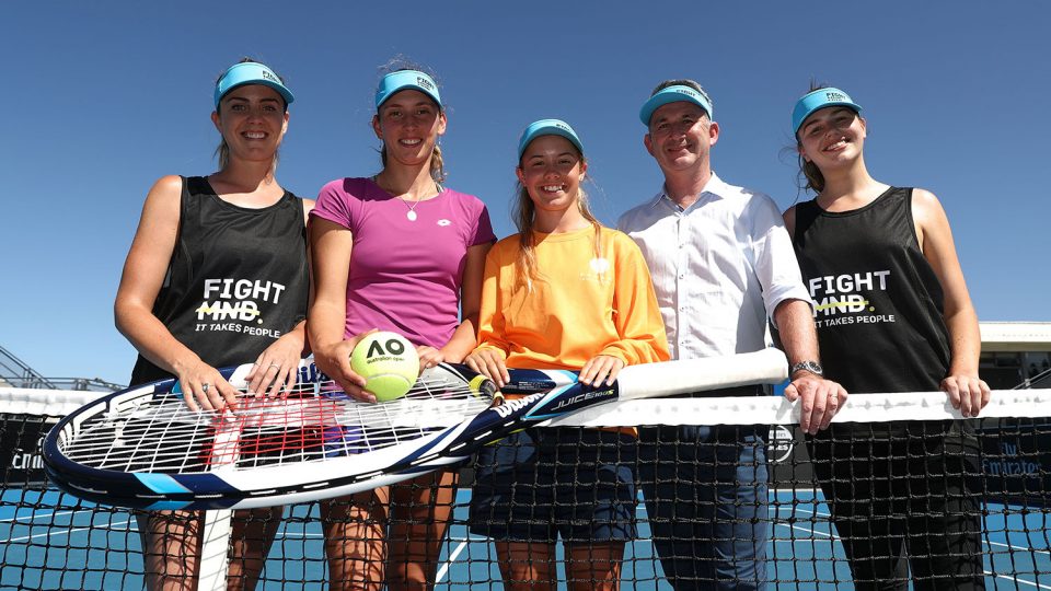 SHOWING SUPPORT: The Hobart International team, including defending champion Elise Mertens, is supporting the Smash MND campaign this summer; Getty Images