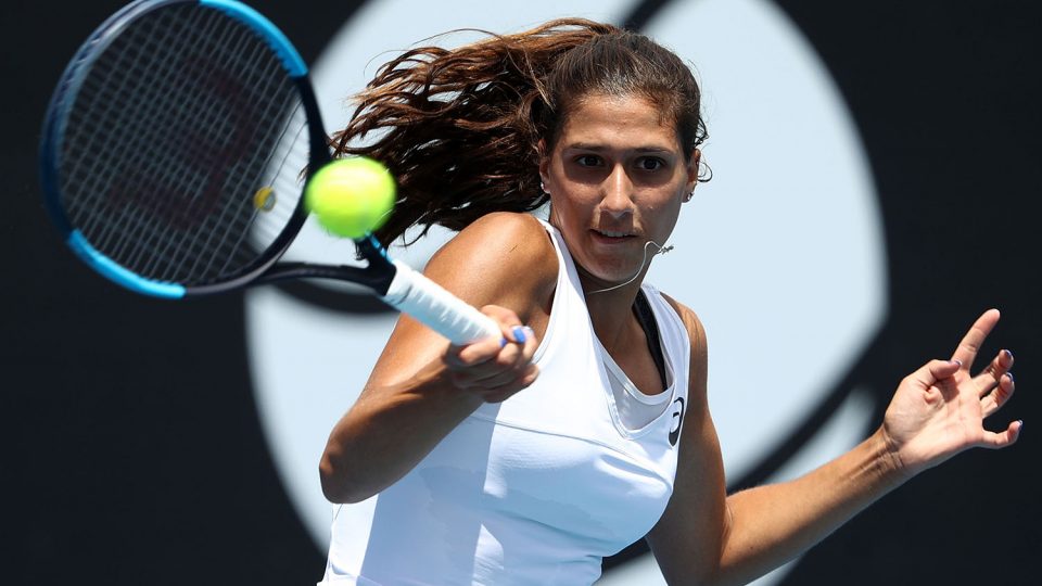 LOCAL HOPE: Australian Jaimee Fourlis in action at Hobart International 2018; Getty Images