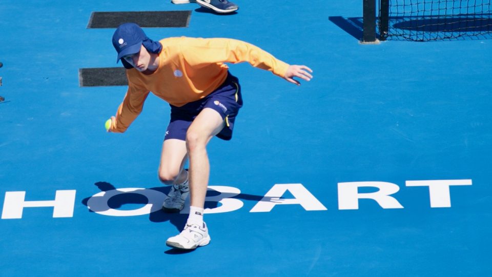 IN ACTION: Ballkids play an important role at the Hobart International