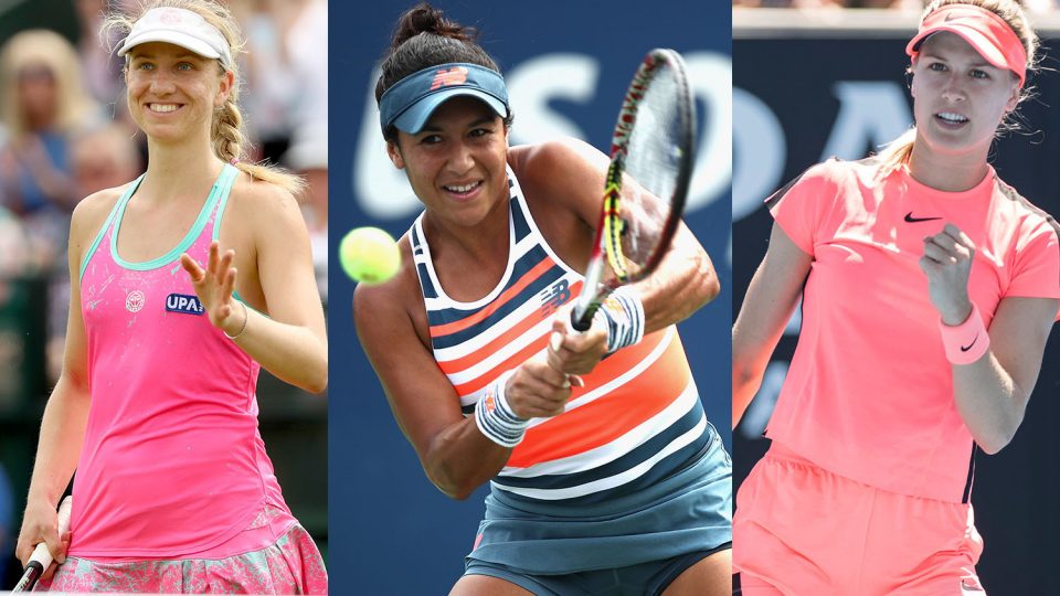 BACK IN TOWN: Mona Barthel, Heather Watson and Genie Bouchard will contest qualifying in 2019; Getty Images