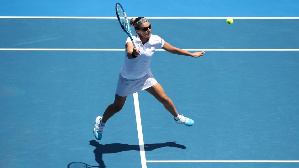 MOVING ON: Kirsten Flipkens is into the Hobart International quarterfinals; Getty Images