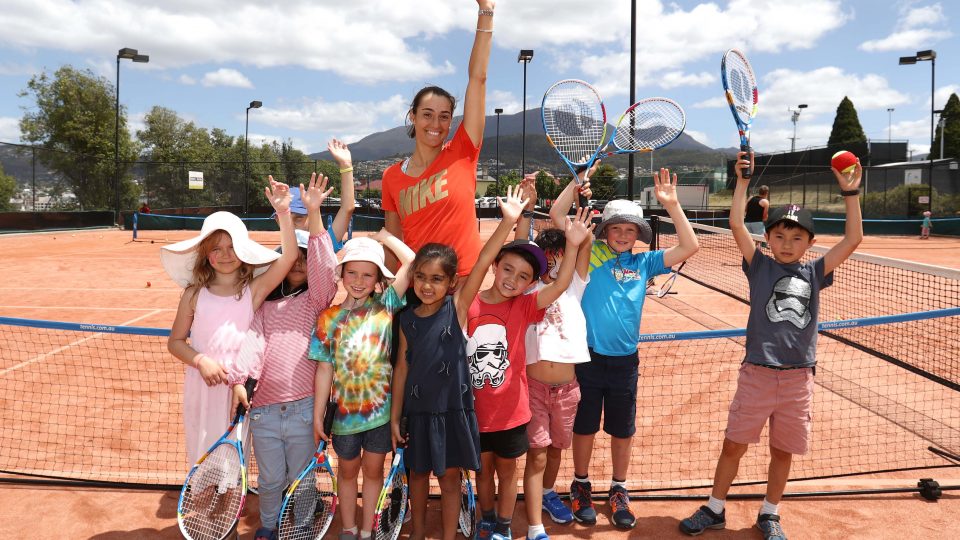 POPULAR: Caroline Garcia met with young fans as part of the tournament's Free Family Weekend fun; Getty Images