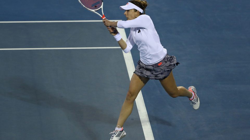 IMPRESSIVE WIN: Alize Cornet had all the answers against Pauline Parmentier tonight; Getty Images