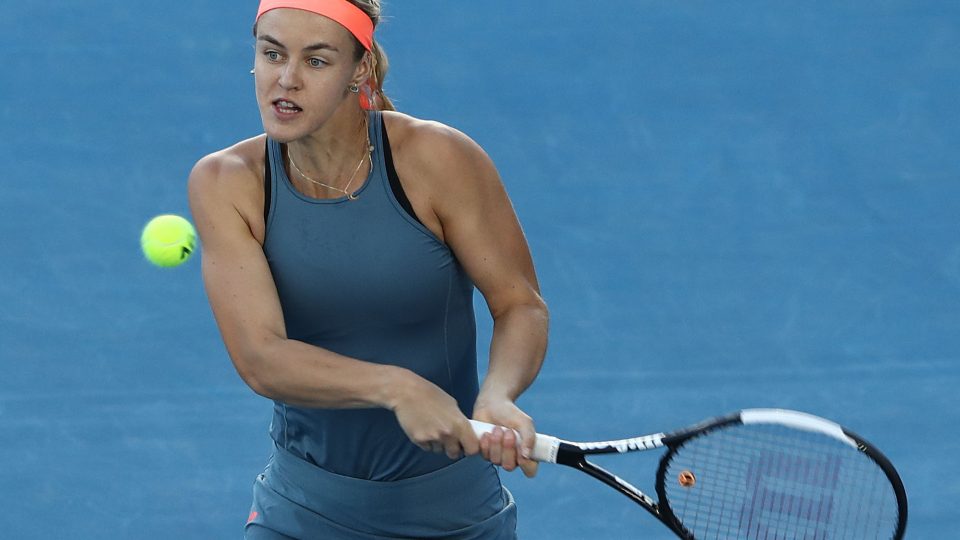 FOCUSED: Anna Karolina Schmiedlova showed her fighting qualities in tonight's quarterfinals; Getty Images