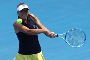 FOCUSED: Sofia Kenin lines up a backhand; Getty Images