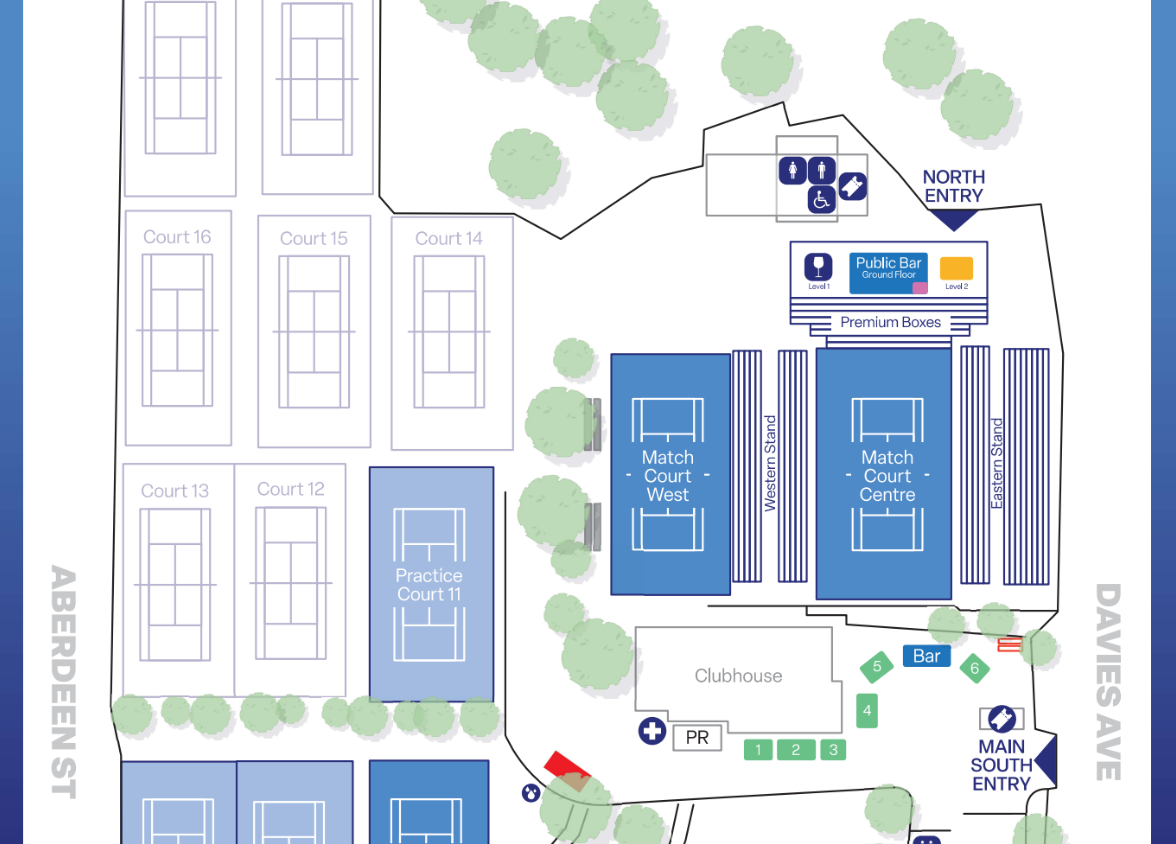 Hobart International 2023 map Hobart International Tennis