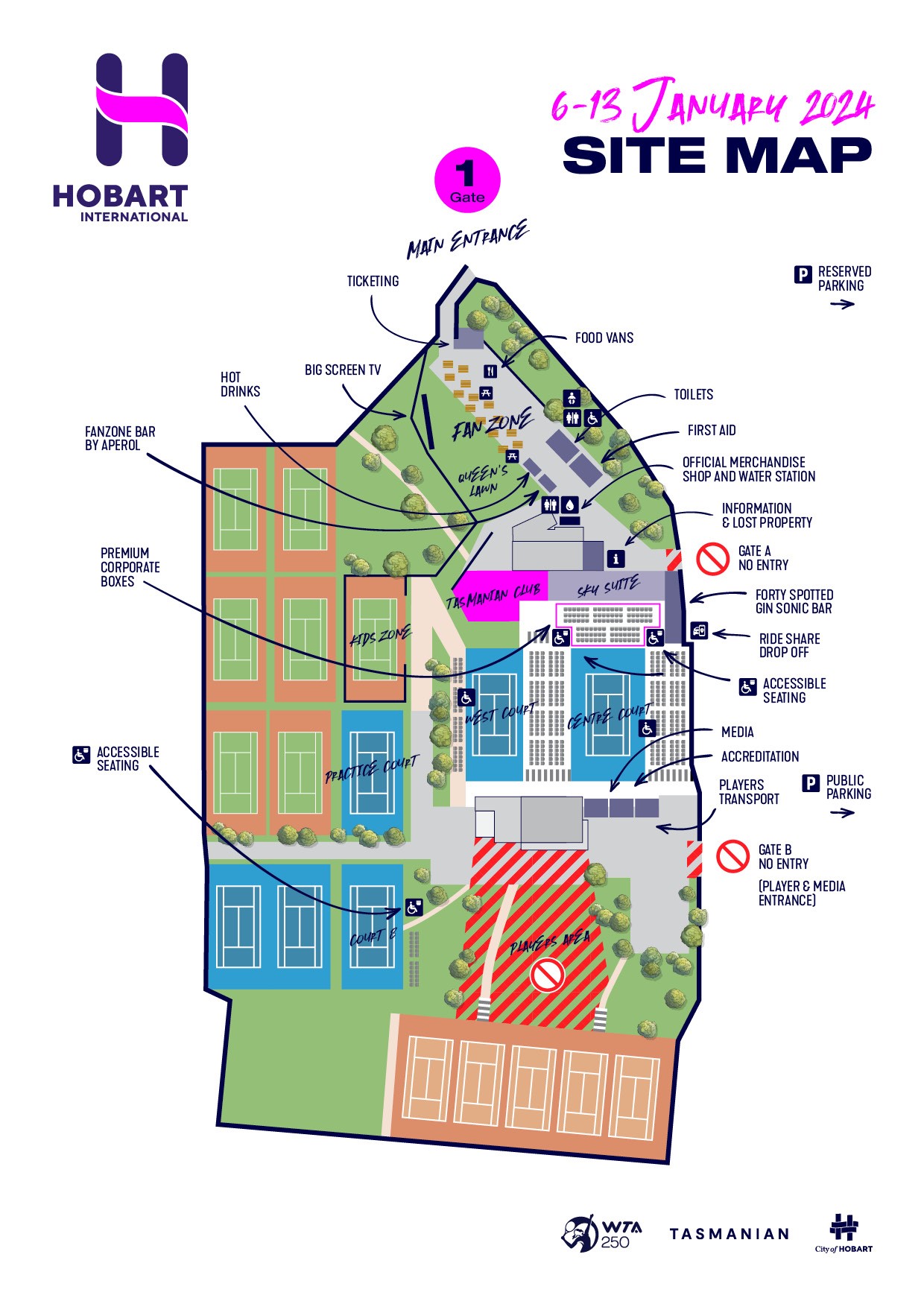 Map Hobart International Tennis
